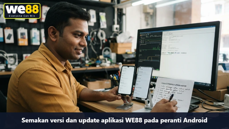Semakan versi dan update aplikasi WE88 pada peranti Android