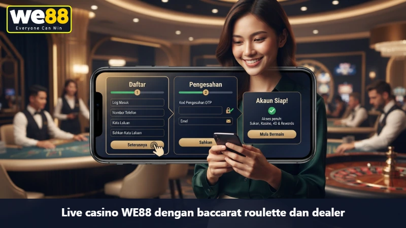Live casino WE88 dengan baccarat roulette dan dealer